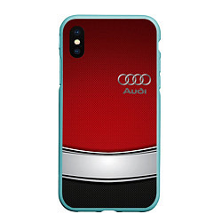 Чехол iPhone XS Max матовый Audi metal car steel