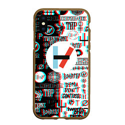 Чехол iPhone XS Max матовый Twenty one pilots glitch pattern