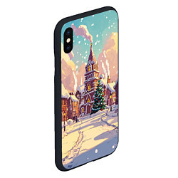 Чехол iPhone XS Max матовый Пустой новогодний городок, цвет: 3D-черный — фото 2