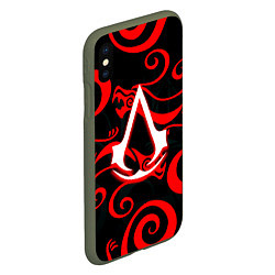 Чехол iPhone XS Max матовый Assassins Creed Shadows, цвет: 3D-темно-зеленый — фото 2