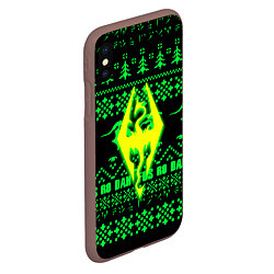 Чехол iPhone XS Max матовый The Elder Scrolls кислотное лого зима, цвет: 3D-коричневый — фото 2