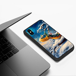 Чехол iPhone XS Max матовый Удивленная змея в зимнем лесу, цвет: 3D-черный — фото 2