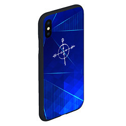 Чехол iPhone XS Max матовый Megadeth blue poly, цвет: 3D-черный — фото 2