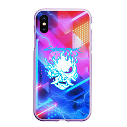 Чехол iPhone XS Max матовый Cyberpunk samurai storm