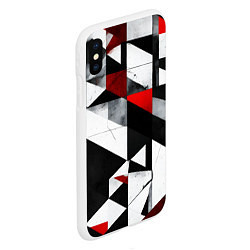 Чехол iPhone XS Max матовый Red and black abstraction on a white background, цвет: 3D-белый — фото 2