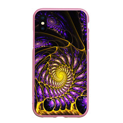 Чехол iPhone XS Max матовый Fractal illusion steel