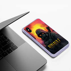 Чехол iPhone XS Max матовый Stalker 2 радиоактивный дым, цвет: 3D-светло-сиреневый — фото 2