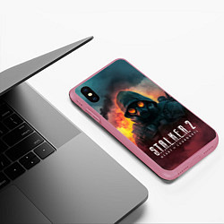 Чехол iPhone XS Max матовый Stalker 2 горящий завод, цвет: 3D-малиновый — фото 2