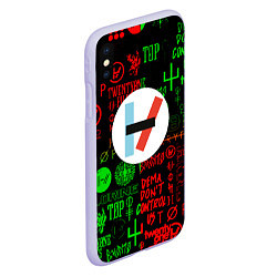 Чехол iPhone XS Max матовый Twenty one pilots music steel, цвет: 3D-светло-сиреневый — фото 2