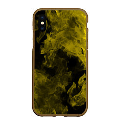 Чехол iPhone XS Max матовый Жёлтый дым в огне, цвет: 3D-коричневый