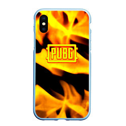 Чехол iPhone XS Max матовый PUBG fire steel