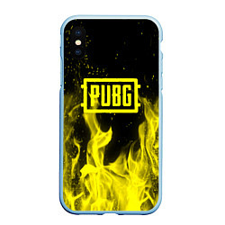 Чехол iPhone XS Max матовый PUBG fire yellow