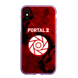 Чехол iPhone XS Max матовый Portal2 огненный стиль