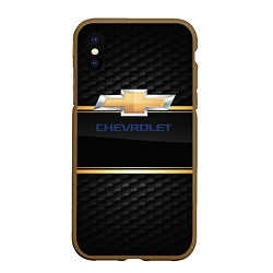 Чехол iPhone XS Max матовый Chevrolet auto steel, цвет: 3D-коричневый