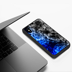 Чехол iPhone XS Max матовый Столкновение дыма, цвет: 3D-черный — фото 2