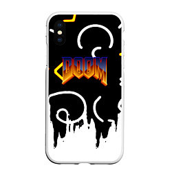 Чехол iPhone XS Max матовый Doom game pattern, цвет: 3D-белый