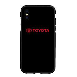 Чехол iPhone XS Max матовый Toyota red logo auto, цвет: 3D-черный