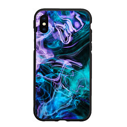 Чехол iPhone XS Max матовый Цветной дым текстура