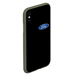 Чехол iPhone XS Max матовый FORD logo auto, цвет: 3D-темно-зеленый — фото 2