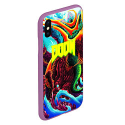 Чехол iPhone XS Max матовый Doom monster mars, цвет: 3D-фиолетовый — фото 2