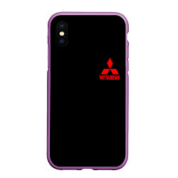 Чехол iPhone XS Max матовый Mitsubishi logo, цвет: 3D-фиолетовый