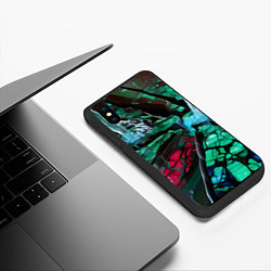 Чехол iPhone XS Max матовый Мрамор и вода, цвет: 3D-черный — фото 2