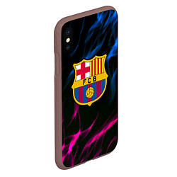 Чехол iPhone XS Max матовый Barcelona neon flame, цвет: 3D-коричневый — фото 2