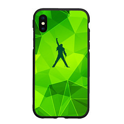 Чехол iPhone XS Max матовый Queen green poly, цвет: 3D-черный