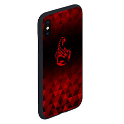 Чехол iPhone XS Max матовый Scorpions red poly, цвет: 3D-черный — фото 2