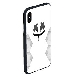 Чехол iPhone XS Max матовый Marshmello white poly, цвет: 3D-черный — фото 2