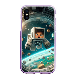 Чехол iPhone XS Max матовый An astronaut in outer space - Minecraft