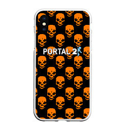 Чехол iPhone XS Max матовый Portal skull pattern