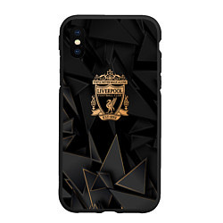 Чехол iPhone XS Max матовый Liverpool golden poly, цвет: 3D-черный