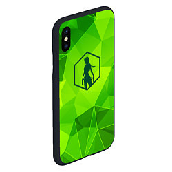 Чехол iPhone XS Max матовый Tomb Raider green poly, цвет: 3D-черный — фото 2