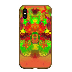 Чехол iPhone XS Max матовый Кислотные абстрактные краски, цвет: 3D-коричневый