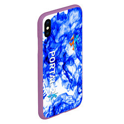 Чехол iPhone XS Max матовый Portal 2 flame blue, цвет: 3D-фиолетовый — фото 2