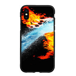 Чехол iPhone XS Max матовый Огонь и вода столкновение