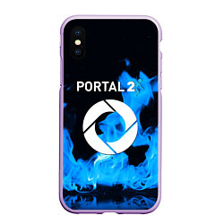 Чехол iPhone XS Max матовый Portal 2 blue flame