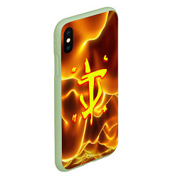 Чехол iPhone XS Max матовый Doom грозовой стиль марса, цвет: 3D-салатовый — фото 2