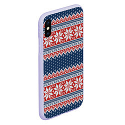 Чехол iPhone XS Max матовый Knitted Pattern, цвет: 3D-светло-сиреневый — фото 2