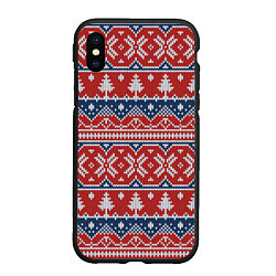 Чехол iPhone XS Max матовый New year pattern