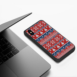 Чехол iPhone XS Max матовый New year pattern, цвет: 3D-черный — фото 2