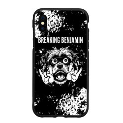 Чехол iPhone XS Max матовый Breaking Benjamin рок пес, цвет: 3D-черный