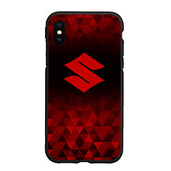 Чехол iPhone XS Max матовый Suzuki red poly, цвет: 3D-черный