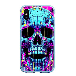 Чехол iPhone XS Max матовый Cool skull sketch - blots