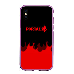 Чехол iPhone XS Max матовый Portal fire abstraction