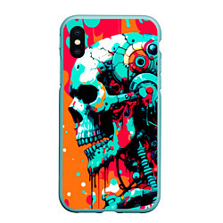 Чехол iPhone XS Max матовый Cyber skull sketch - ai art fantasy