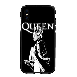 Чехол iPhone XS Max матовый Queen Freddie Mercury король, цвет: 3D-черный