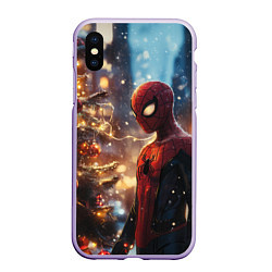 Чехол iPhone XS Max матовый Spider-man new year