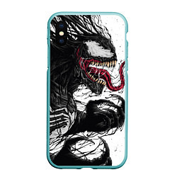 Чехол iPhone XS Max матовый Venom - Symbiot, цвет: 3D-мятный